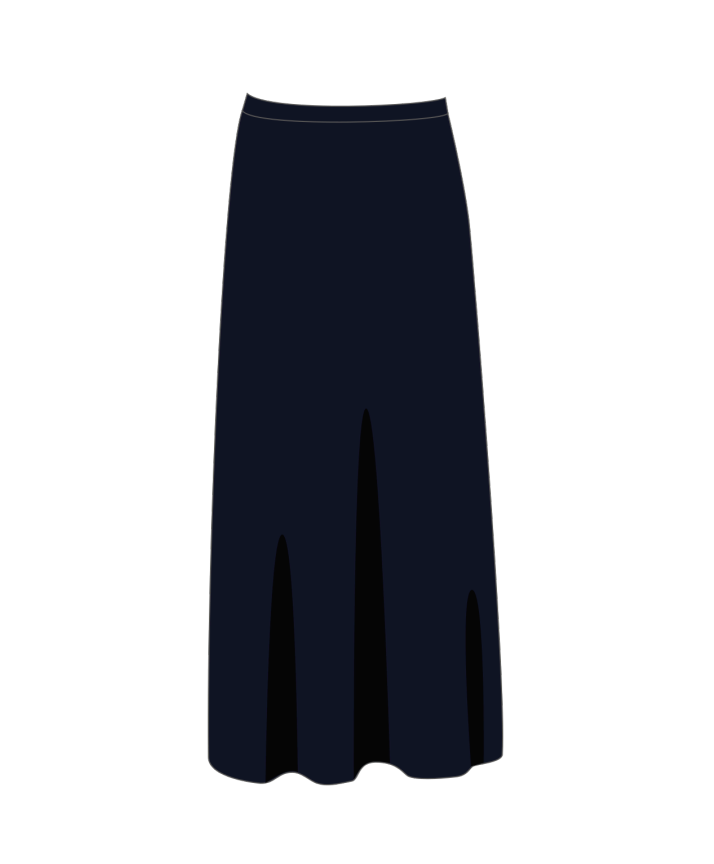 Navy Ankle Length Skirt